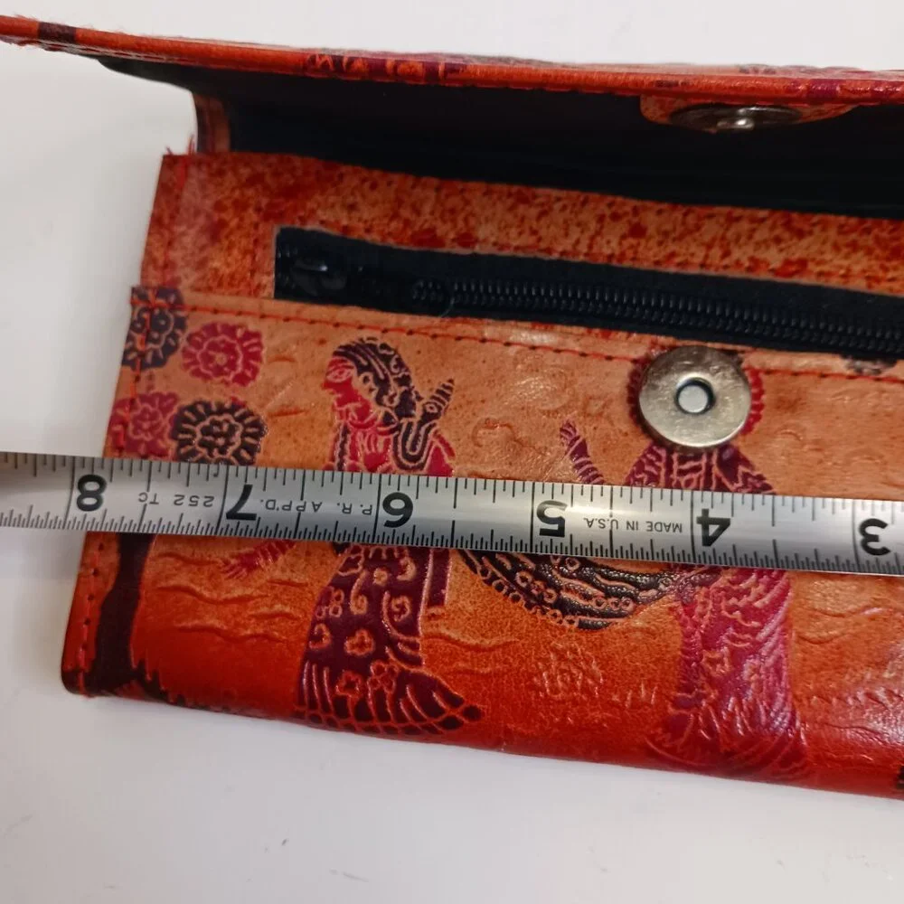 Genuine Leather Shantiniketan Clutch Women's Wallet Boho Handmade